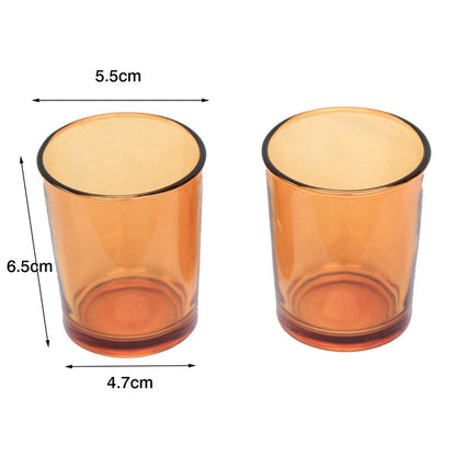 40 Pack Orange Glass Votive Tealight Candle Holders House Party Centerpiece Xmas Wedding Decor Glass Candlestick Party Decorations Bridal Baby Shower Event