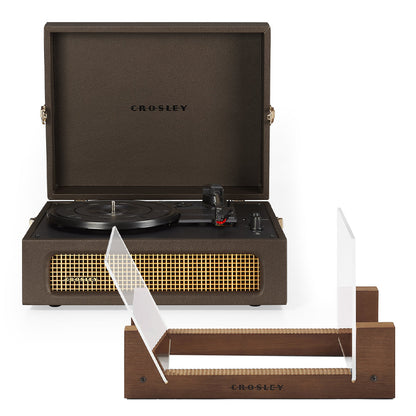 Crosley Voyager Bluetooth Portable Turntable - Cocoa + Bundled Crosley Record Storage Display Stand