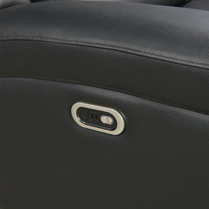 3-1-1 Seater Electric Leather/PVC Black Recliner Set
