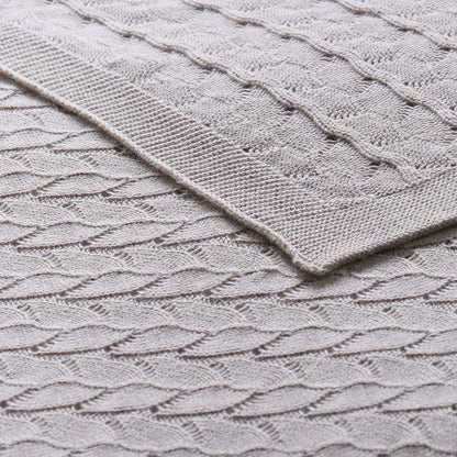 Little Gem Lyla Grey Cotton Baby Blanket 75 x 100 cm