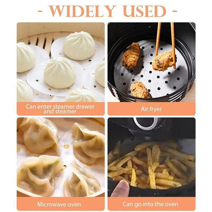 100Pcs 7/8/9 Non-Stick Air Fryer Parchment Liners - 23CM