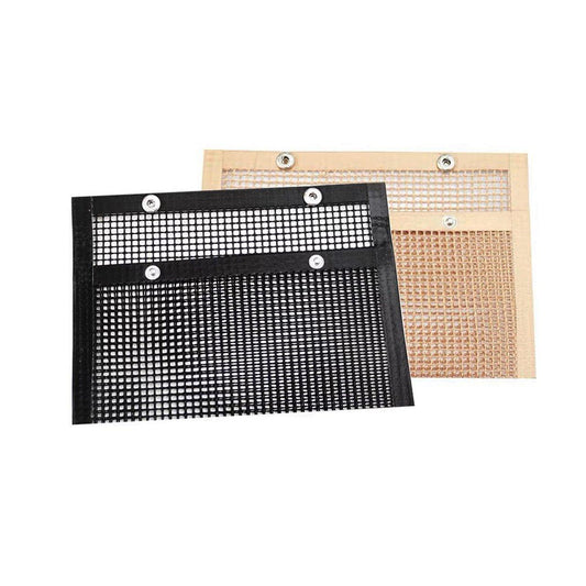 24x14CM BBQ Grilling Mesh Reusable Bag Outdoor Camping Barbecue Grill Mats Cooking Pads - Copper