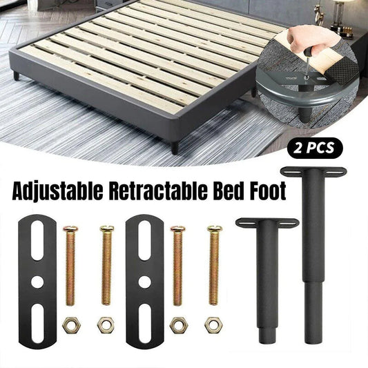2PCS Bed Legs Adjustable Retractable Heavy Duty Bed Center Frame Support Feet - Mekamart Australia