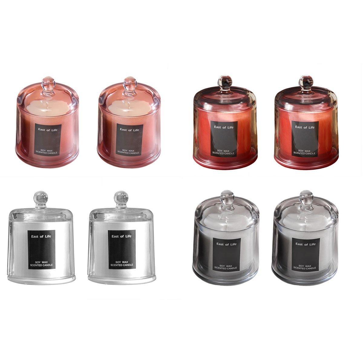 2Pcs Smokeless Glass Aromatherapy Candles Scented Gift Set for Relaxation - Velvet Rose