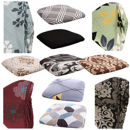 Stretch Dining Chair Seat Covers Removable Seat Cushion Slipcovers Protector - F