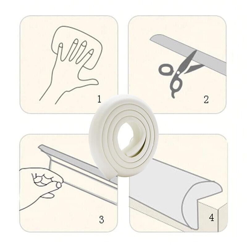 Foam Edge Guard Strip for Desks and Tables with Corner Protector Bumper Tape - Pink