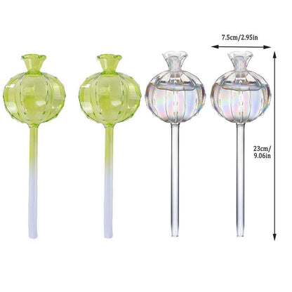 2PCS Automatic Glass Watering Cactus Plant Flower Self Drip Irrigation Tool - Green