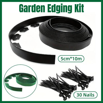 L Shaped Garden Edging Border Landscape Grass Lawn Stone Edge Fence Strip - Green