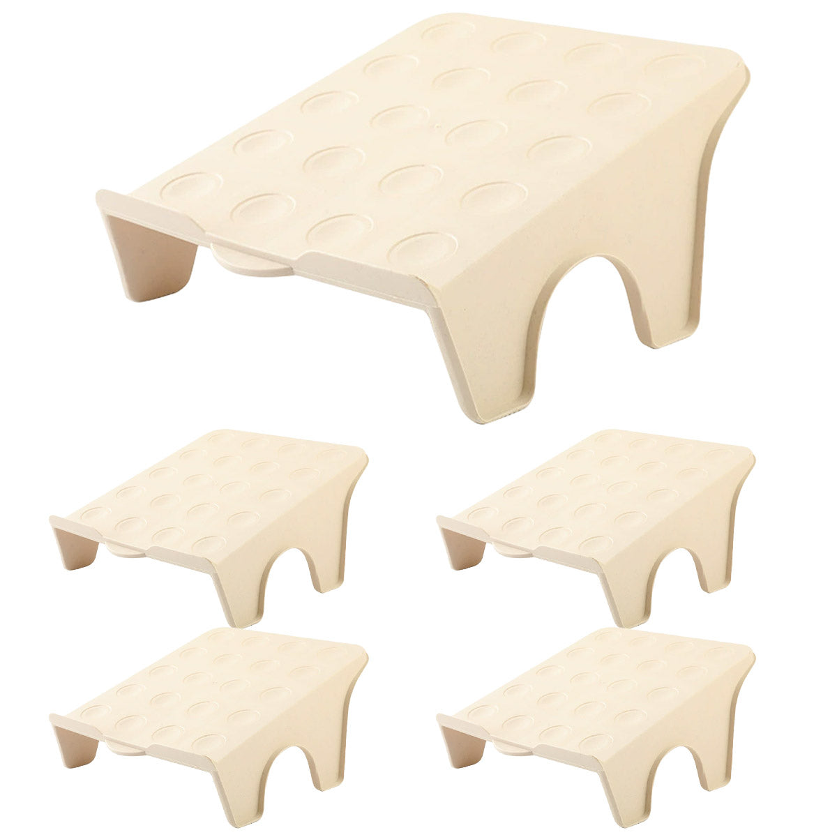 5pcs Double Layer Shoe Rack Simple Storage Organizer Space Saving Shoe Holder - Blue