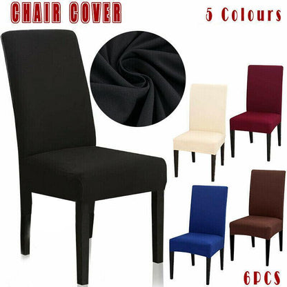 6X Stretch Chair Cover Seat Covers Spandex Washable Banquet Wedding Party Decora - Black