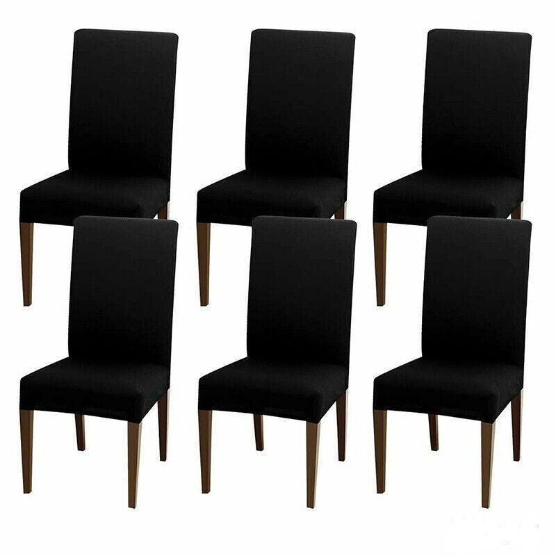 6X Stretch Chair Cover Seat Covers Spandex Washable Banquet Wedding Party Decora - Black