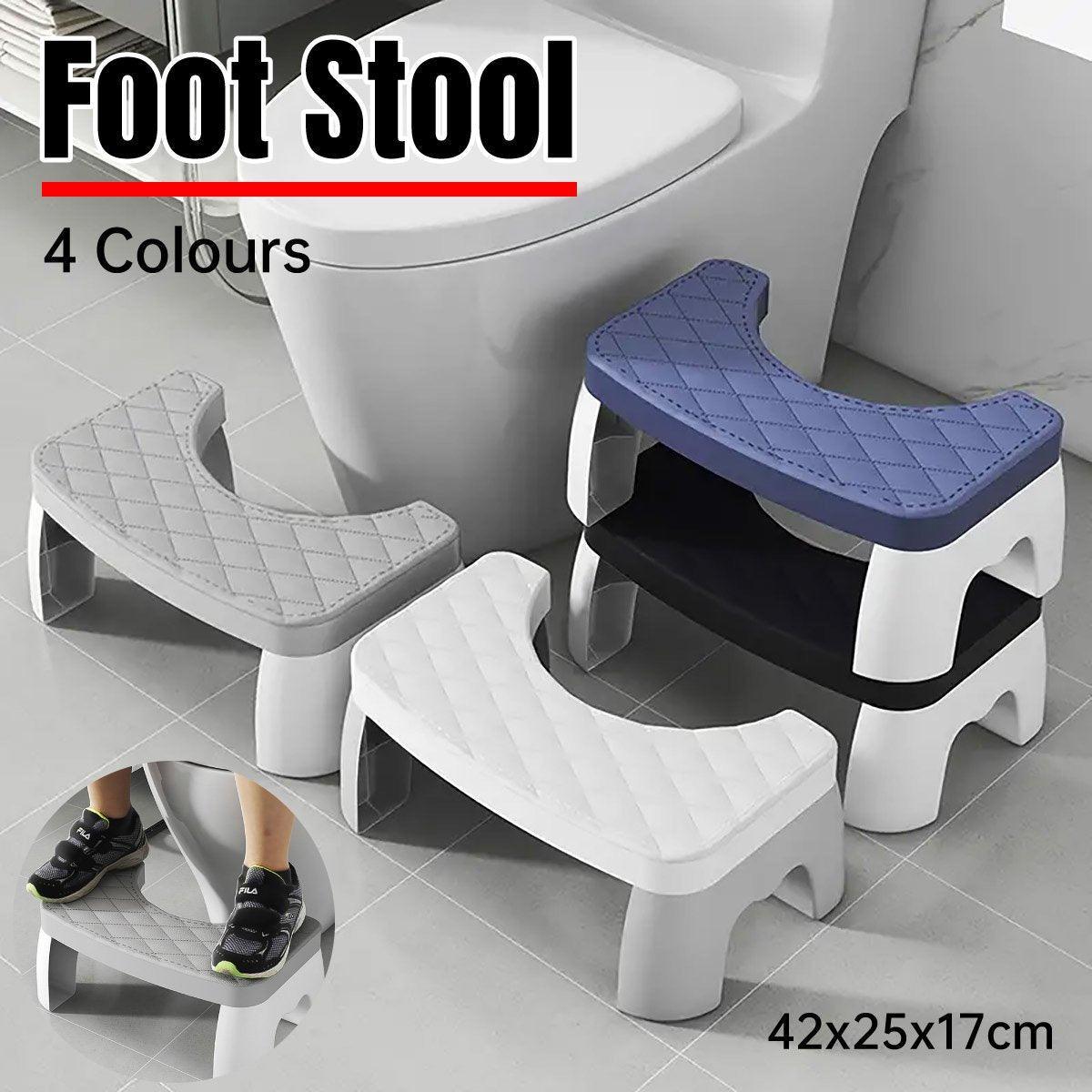 Toilet Stool Anti-Slip Bathroom Footstool for Home Use with Stable Support Design - Blue