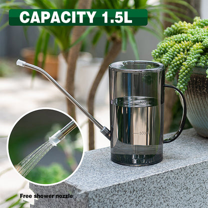 Watering Can Long Spout For Indoor Outdoor Garden Potted Plants Flowers Use - Grey