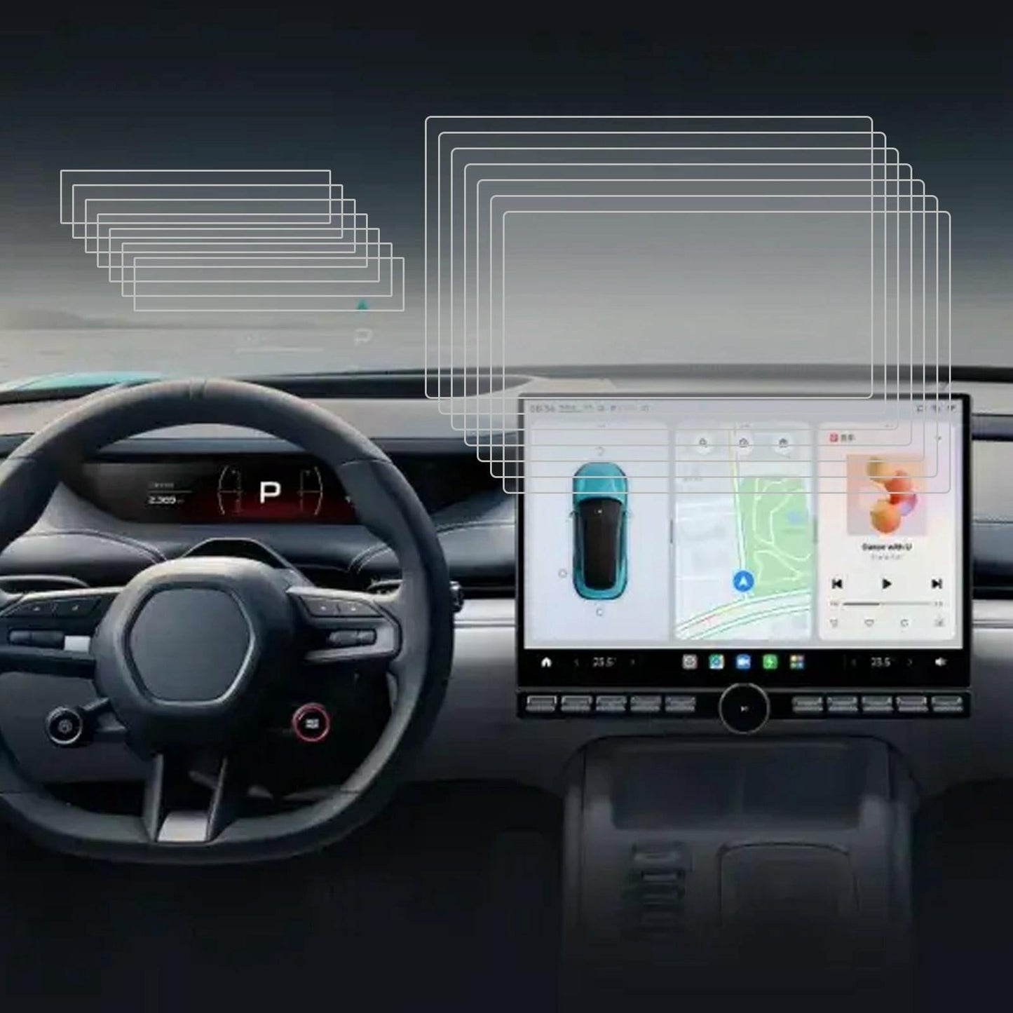 25-pack Tempered Glass Film for Car Navigator Protection - For Tesla Model 3 2024