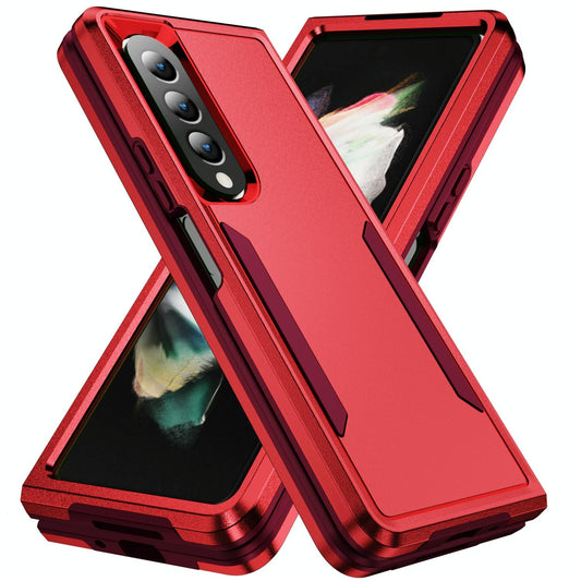 For Samsung Galaxy Z Fold4 5G Shockproof Pc Tpu Case - White + Pink