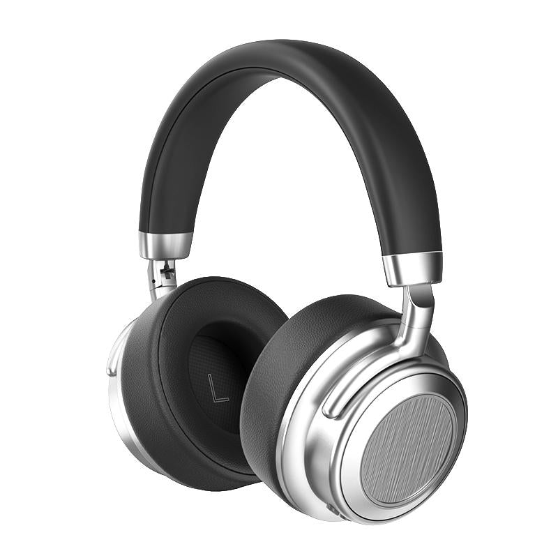 Retro Wireless Bluetooth Headset - Metal Head-mounted - Silver Brown