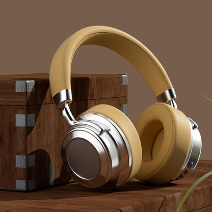 Retro Wireless Bluetooth Headset - Metal Head-mounted - Silver Brown