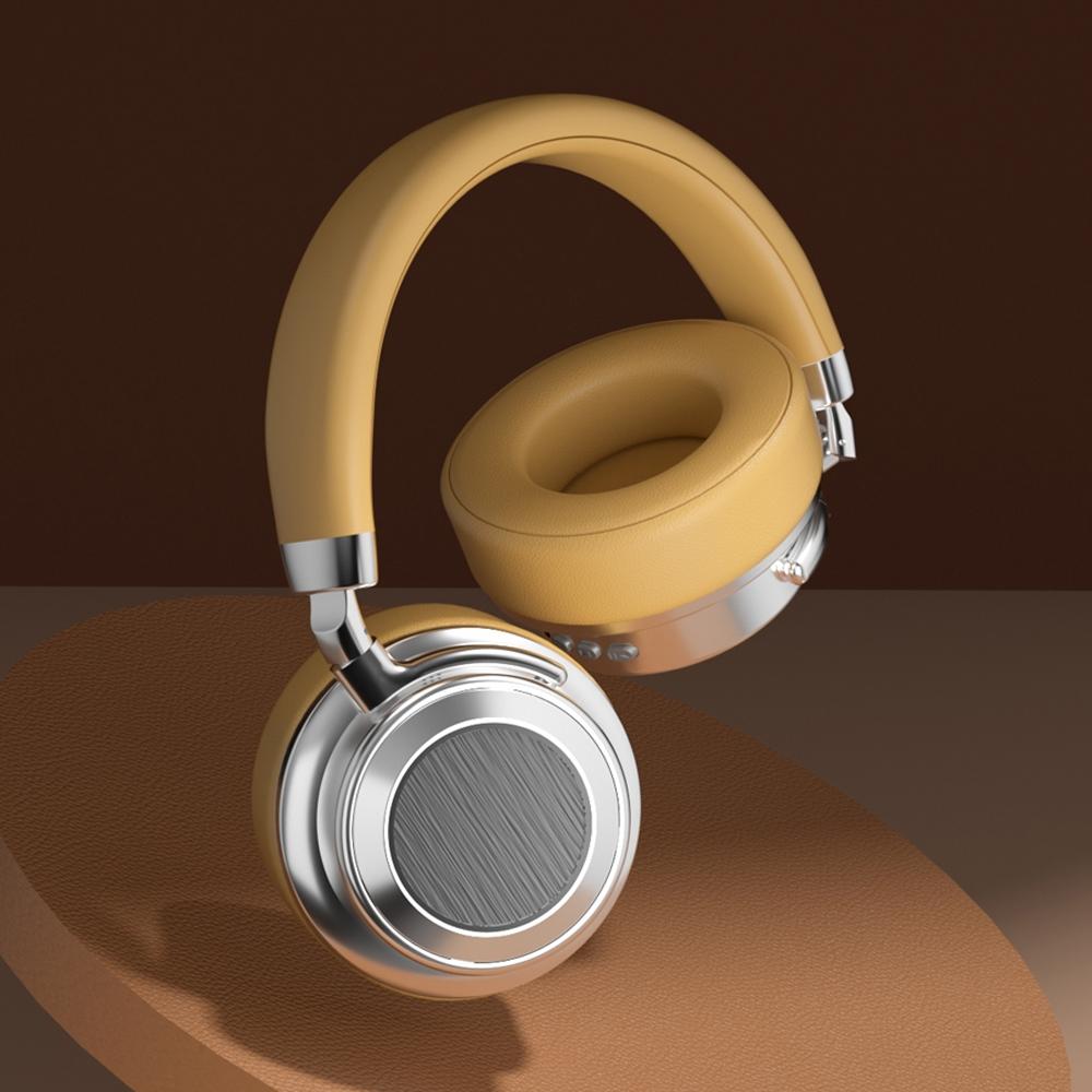 Retro Wireless Bluetooth Headset - Metal Head-mounted - Silver Brown