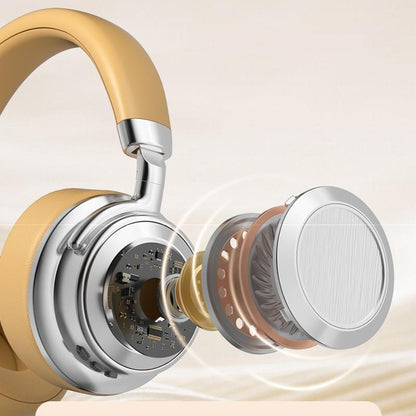 Retro Wireless Bluetooth Headset - Metal Head-mounted - Silver Brown