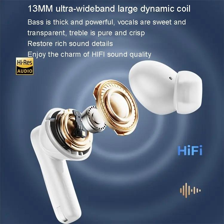 Wireless Dual Noise-cancelling Bluetooth Earphones for Music and Calls - Ivory White