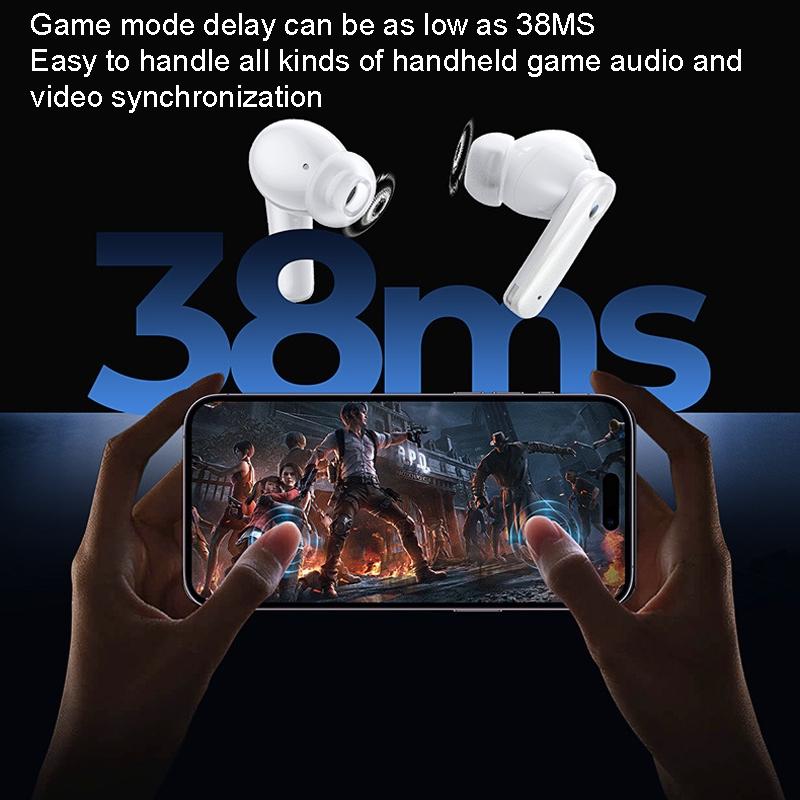 Wireless Dual Noise-cancelling Bluetooth Earphones for Music and Calls - Ivory White