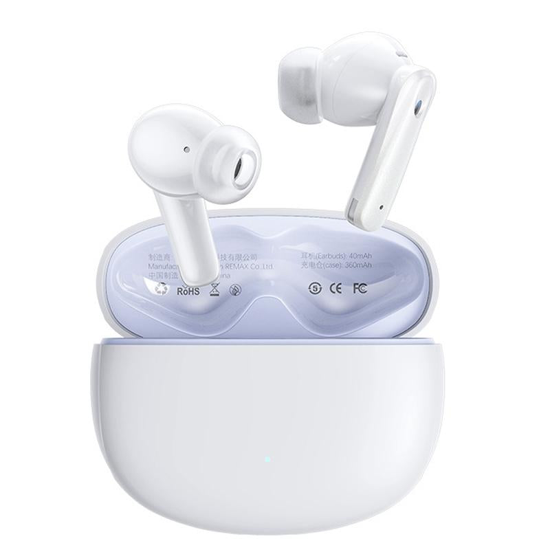 Wireless Dual Noise-cancelling Bluetooth Earphones for Music and Calls - Ivory White