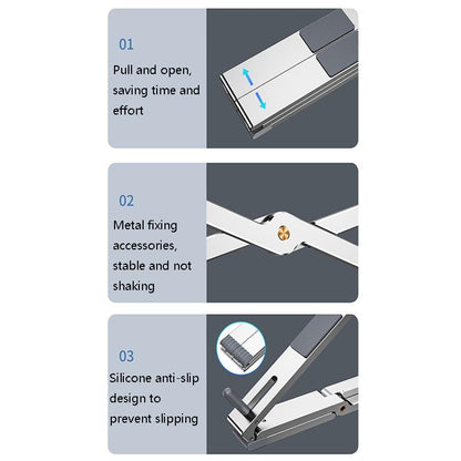 Adjustable Aluminum Laptop Cooling Bracket - Desktop - Gray