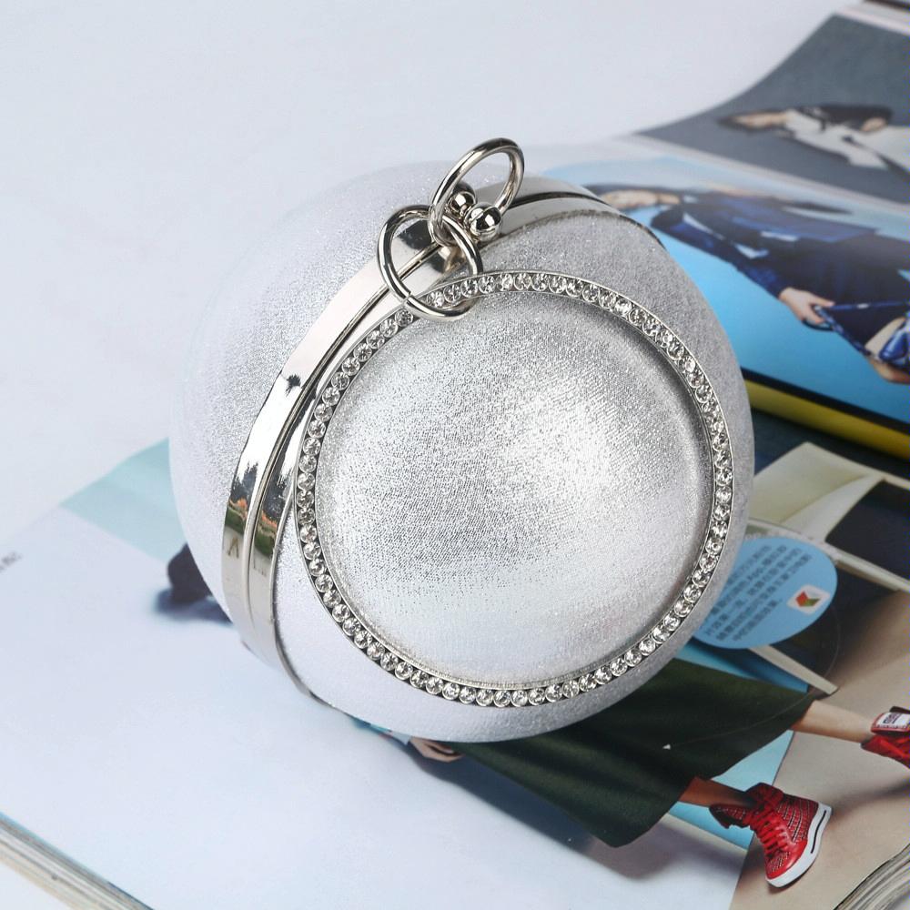 Chic Round Ball Clutch for Evening Events - Silver