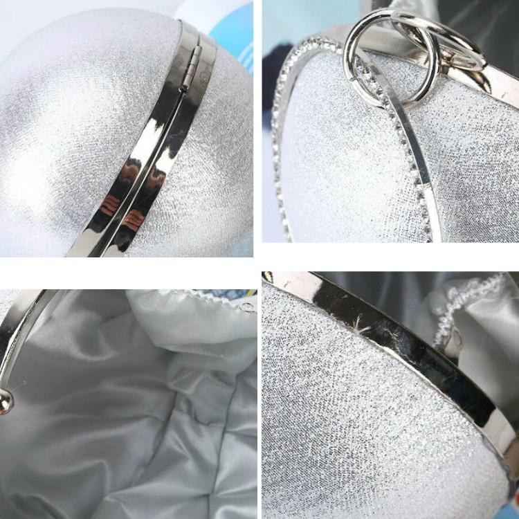 Chic Round Ball Clutch for Evening Events - Silver