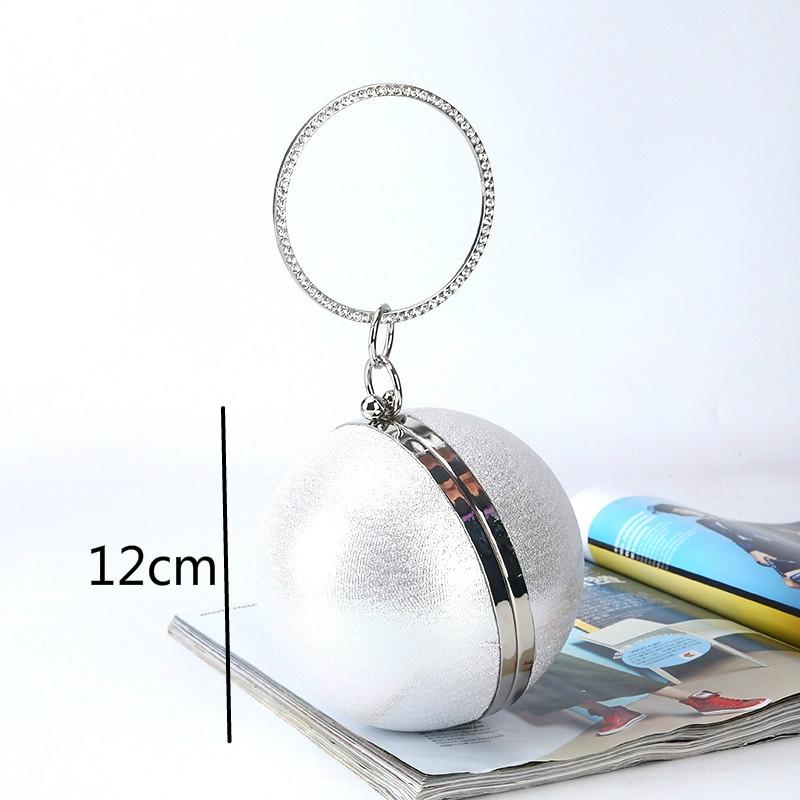 Chic Round Ball Clutch for Evening Events - Silver