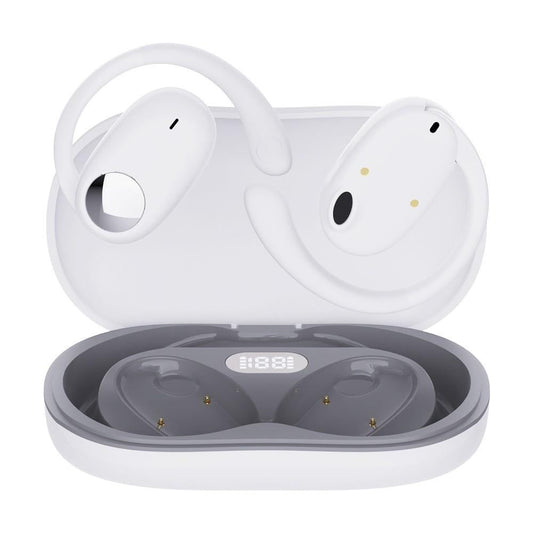 Wireless Dual-mic Bluetooth Earphones with Noise Reduction and Led Display - Black
