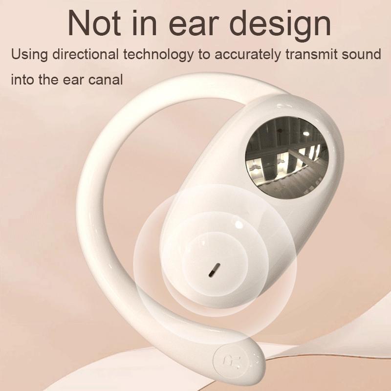 Wireless Dual-mic Bluetooth Earphones with Noise Reduction and Led Display - Black
