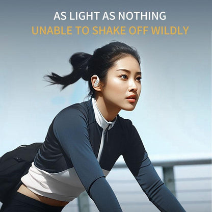 Wireless Stereo Earphones with Charging Case - Hanging Ear Design - Black