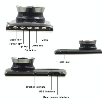 1080p Dual-lens Night Vision Driving Recorder with 4 Metal Shell