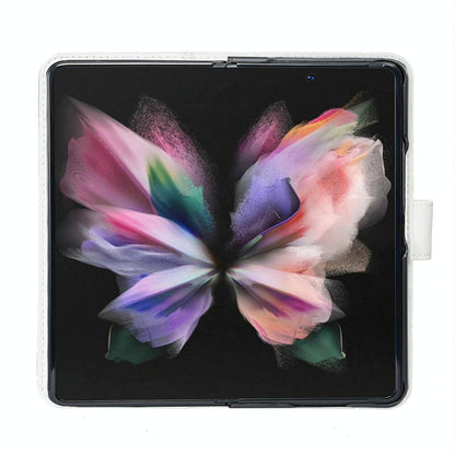 For Samsung Galaxy Z Fold4 5G Diamond Lattice Flip Wallet Case - Black