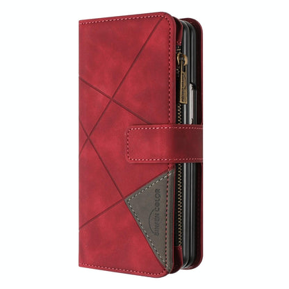 For Samsung Galaxy Z Fold4 5G Leather Zip Wallet With Rhombus Texture - Black