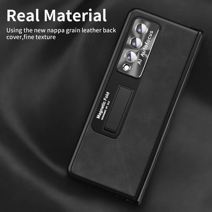For Samsung Galaxy Z Fold4 5G Napa Texture All-In-One Phone Case - White