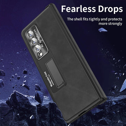 For Samsung Galaxy Z Fold4 5G Napa Texture All-In-One Phone Case - White