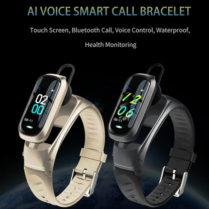 Smart Bracelet With Ai Voice Sleep & Heart Rate Monitoring Call Rejection - Gold