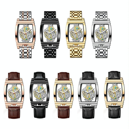Waterproof Luminous Business Watch for Men - Gear Hollow Outdoor - Full Gold Steel Belt