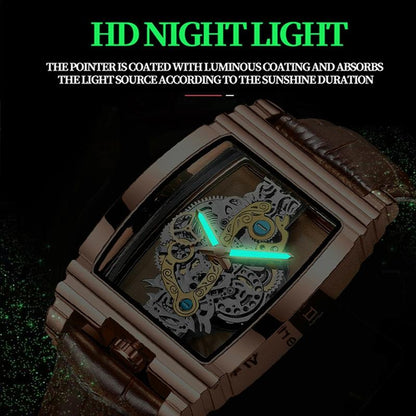 Waterproof Luminous Business Watch for Men - Gear Hollow Outdoor - Full Gold Steel Belt