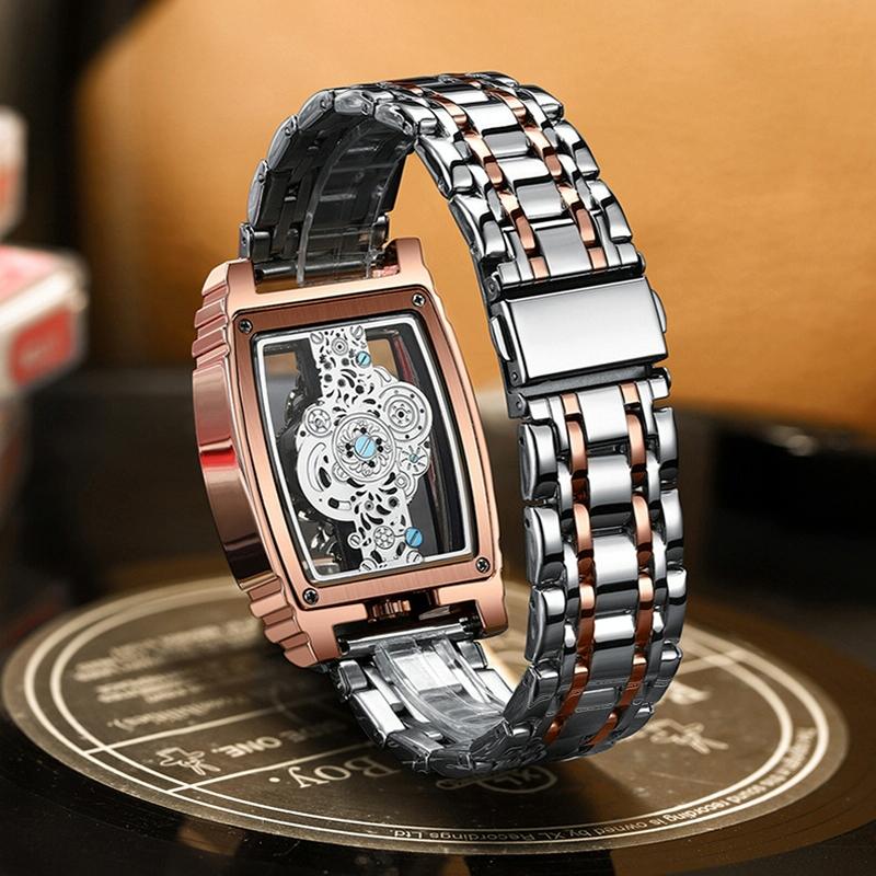Waterproof Luminous Business Watch for Men - Gear Hollow Outdoor - Full Gold Steel Belt
