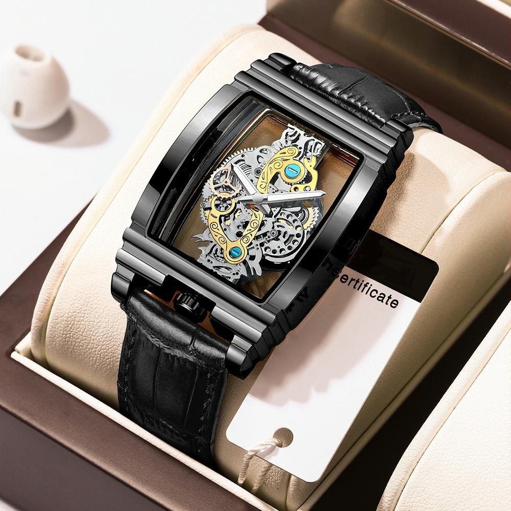 Waterproof Luminous Business Watch for Men - Gear Hollow Outdoor - Full Gold Steel Belt