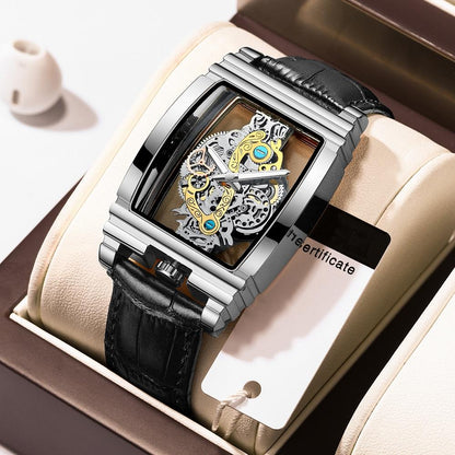 Waterproof Luminous Business Watch for Men - Gear Hollow Outdoor - Full Gold Steel Belt