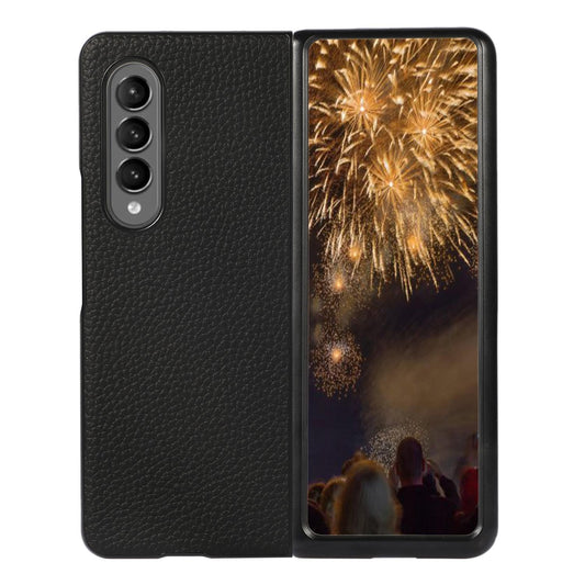 For Samsung Galaxy Z Fold4 5G Litchi Texture Case - Two Tone - Red
