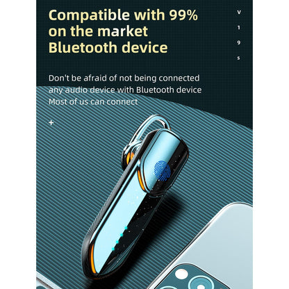 Business Style Bluetooth 5.0 Earphone with Fingerprint Touch - Silver