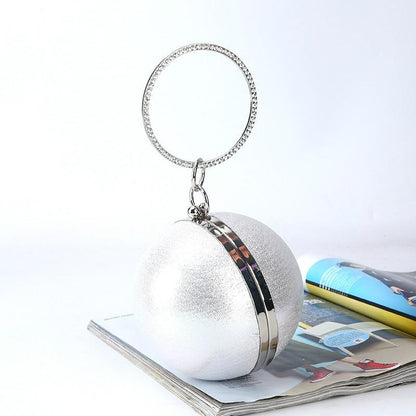 Chic Round Ball Clutch for Evening Events - Gold