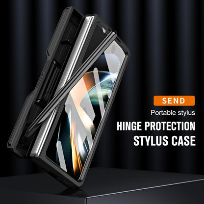 For Samsung Galaxy Z Fold4 5G Shockproof Tpu Pc Case With Pen - Gold