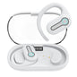 Wireless Stereo Earphones with Charging Case - Hanging Ear Design - White