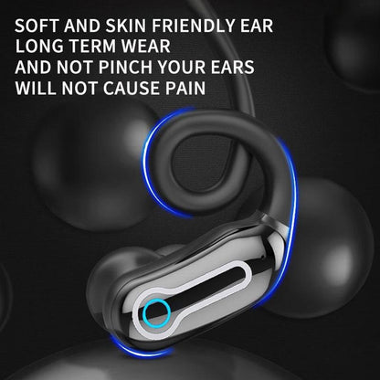Wireless Stereo Earphones with Charging Case - Hanging Ear Design - White